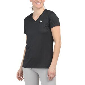 UNDER ARMOUR Black Tech Short Sleeve V-neck Top